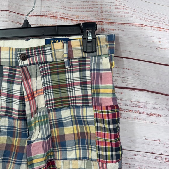 Polo Ralph Lauren Shorts Mens Size 32 Plaid Patchwork Classic Fit Casual Preppy - Picture 3 of 7